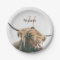 Highland cow portrait custom name initial monogram