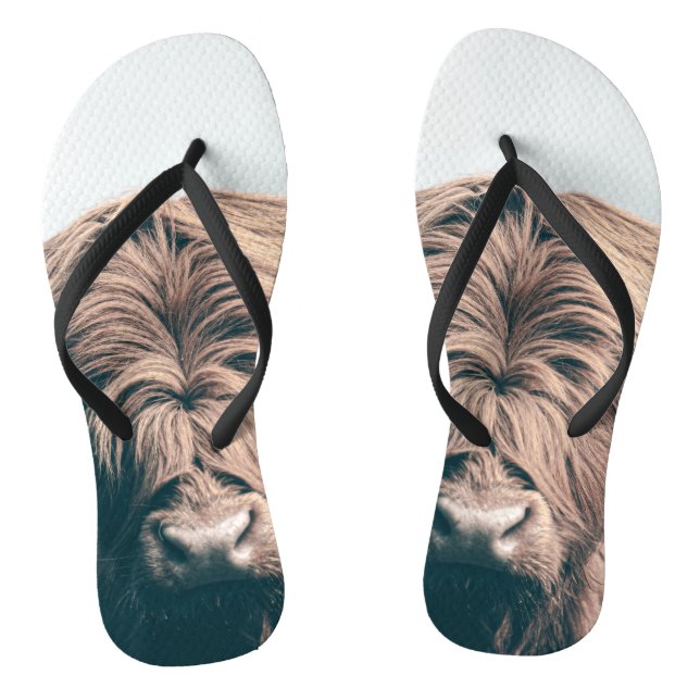 Highland cow portrait jandals (Footbed)