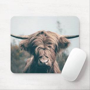 Highland cow portrait mouse pad