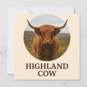 Highland Cow Portrait Poster with "Highland Cow" Holiday Card