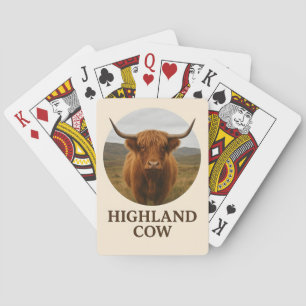 Highland Cow Portrait Poster with "Highland Cow" Playing Cards