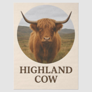 Highland Cow Portrait Poster with "Highland Cow" Tissue Paper