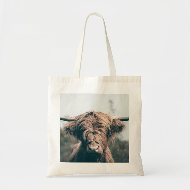 Highland cow portrait tote bag (Front)