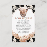 Highland Cow Print Baby Shower Book Request Insert