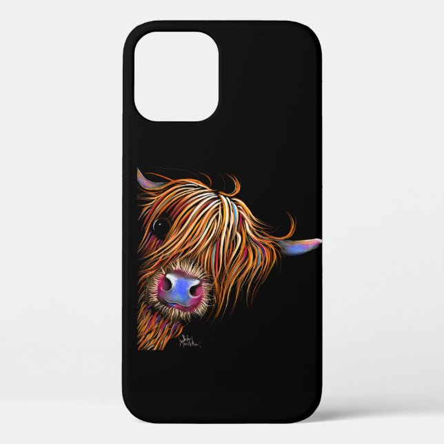 Highland Cow Print IPhone Case SuGaR LuMP oN BLaCK (Back)