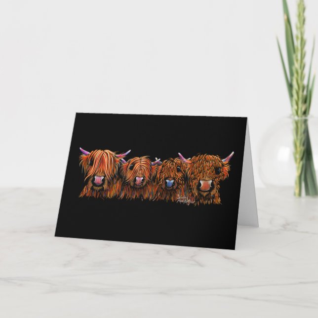 HiGHLaND CoW PRiNT SCoTTiSH ' THe GiNGeR NuTS ' Card (Front)