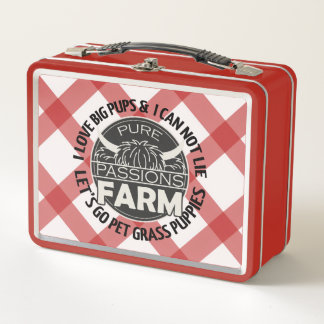 Highland Cow Red Grass Puppies Lunch Box