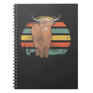 Highland Cow Retro Notebook