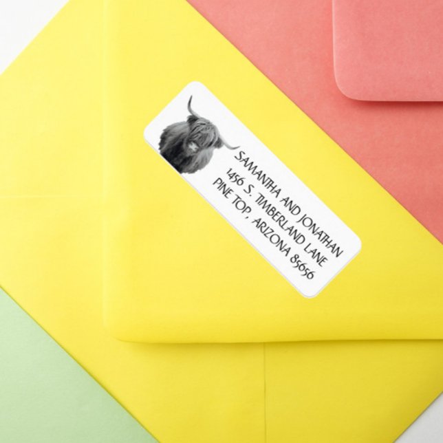 Highland Cow Return address  Label (Creator Uploaded)