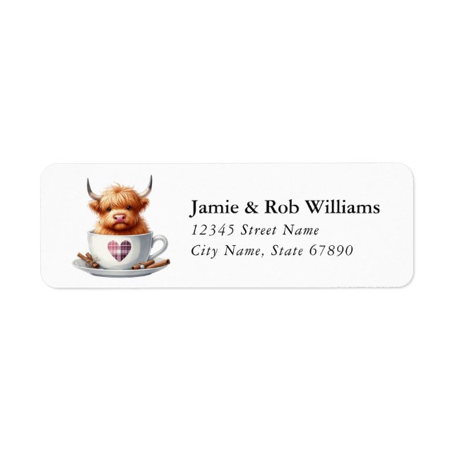 Highland Cow Return Address Labels (Front)