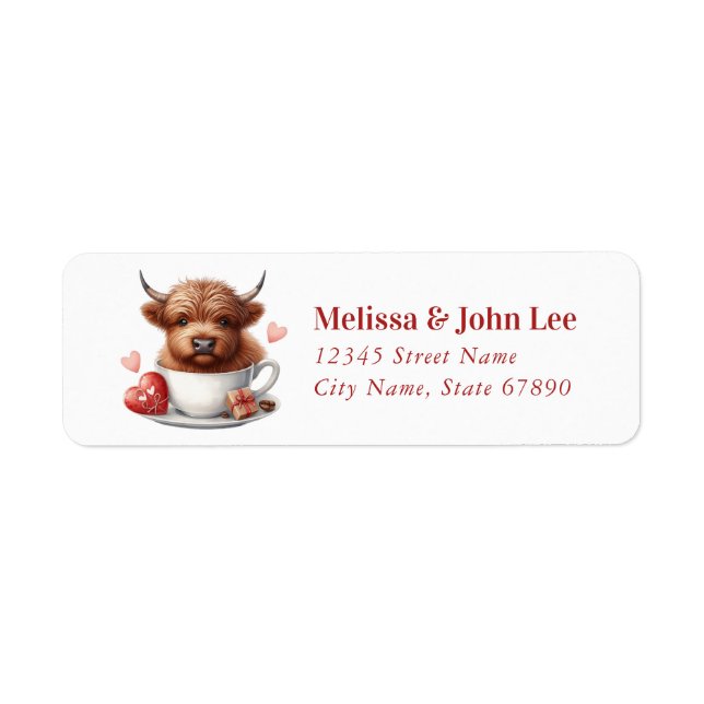 Highland Cow Return Address Labels (Front)