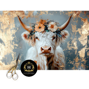 Highland Cow Rustic Boho Farmhouse Decoupage Tissue Paper