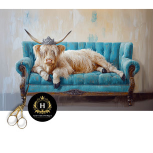Highland Cow Rustic Boho Sofa Spa Decoupage Tissue Paper