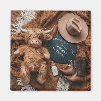 Highland Cow Rustic farm pregnancy announcement