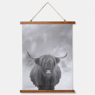 Highland Cow Rustic Farmhouse art   Hanging Tapestry