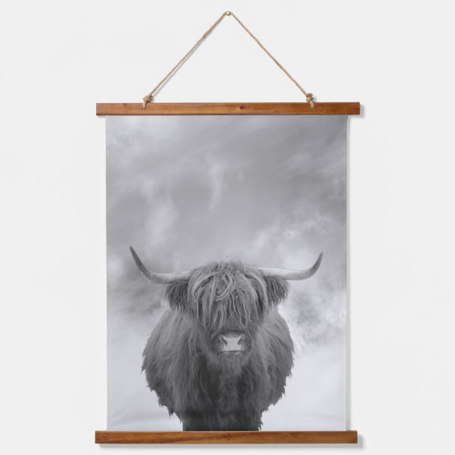  Highland Cow Rustic Farmhouse art   Hanging Tapestry (Front)