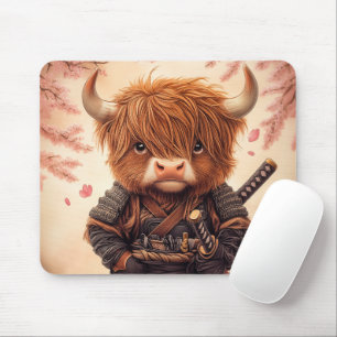 Highland Cow Samurai Mouse Pad
