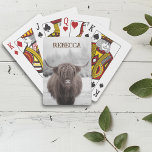 Highland Cow Scotland Rustic Farm Monogram Playing Cards<br><div class="desc">This design may be personalised by choosing the Edit Design option. You may also transfer onto other items. Contact me at colorflowcreations@gmail.com or use the chat option at the top of the page if you wish to have this design on another product or need assistance. See more of my designs...</div>