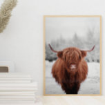 Highland Cow Scotland Rustic Farm Poster<br><div class="desc">This design may be personalised by choosing the Edit Design option. You may also transfer onto other items. Contact me at colorflowcreations@gmail.com or use the chat option at the top of the page if you wish to have this design on another product or need assistance. See more of my designs...</div>
