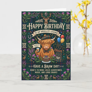 Highland Cow Scottish Birthday Card