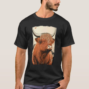 Highland Cow Scottish Cattle Ukiyo 1 T-Shirt