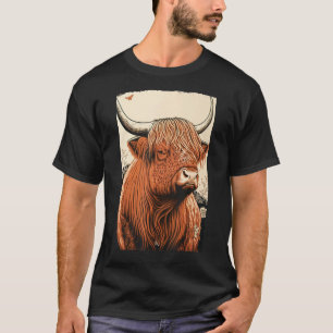 Highland Cow Scottish Cattle Ukiyo 1 T-Shirt