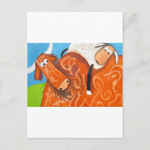 HIGHLAND COW SHEEP POSTCARD