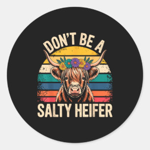 Highland Cow Shirt Funny Men Women Classic Round Sticker