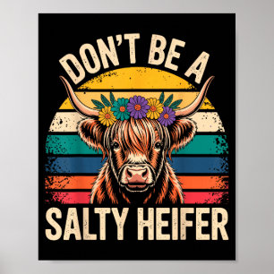 Highland Cow Shirt Funny Men Women  Poster