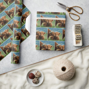 Highland Cow Showing Affection Wrapping Paper