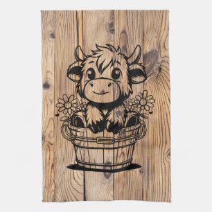 Highland Cow Tea Towel