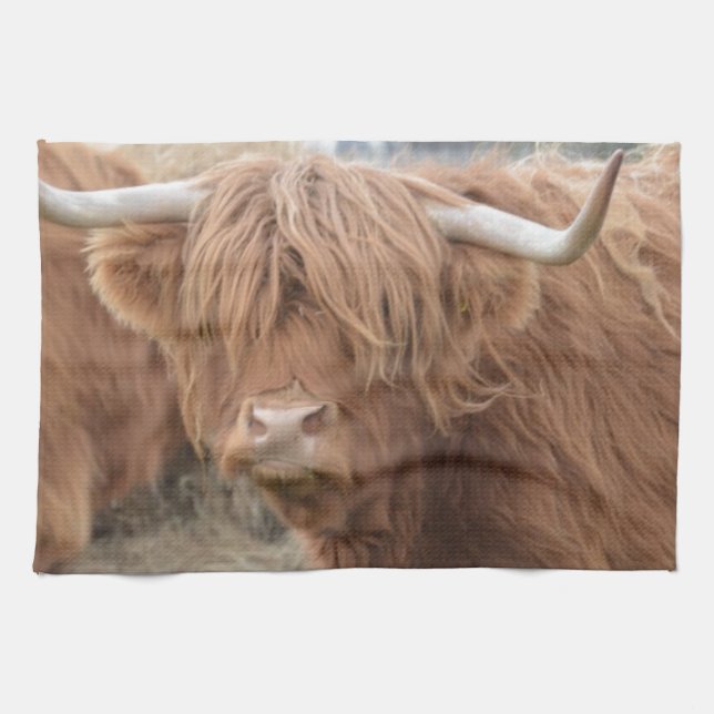 Highland Cow Tea Towel (Horizontal)