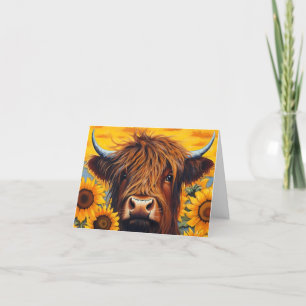 Highland Cow Thank You Card