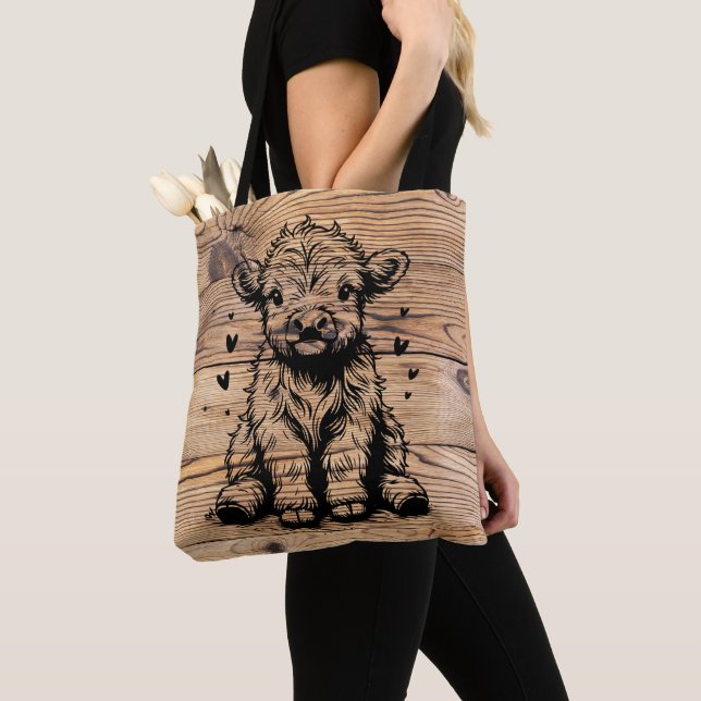 Highland Cow Tote Bag (Close Up)