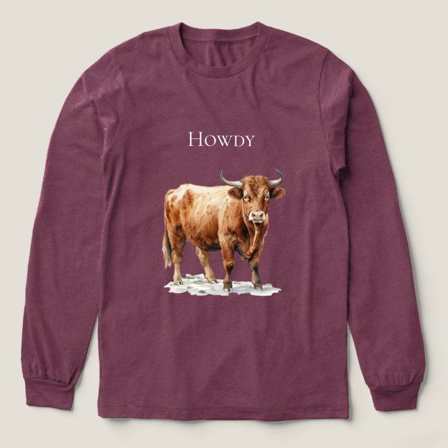 Highland Cow Tri-Blend Shirt (Design Front)