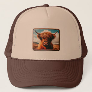 Highland Cow Trucker Hat, Cowboy Trending Hat