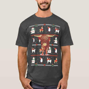 Highland Cow Ugly Christmas T-Shirt