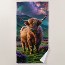 Highland Cow Under The Stars