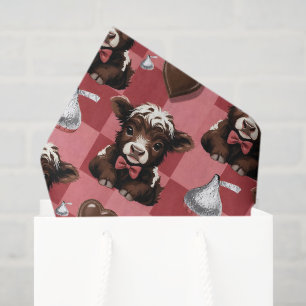 Highland Cow Valentine Chocolate Tissue Paper