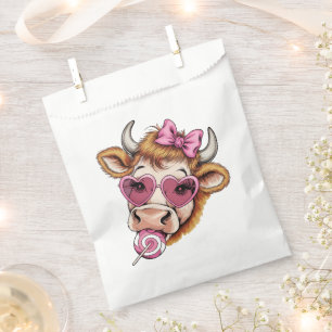 Highland Cow Valentine Coquette Valentine's Day Favour Bags
