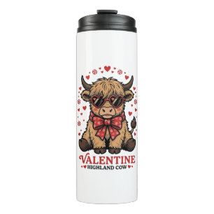 Highland Cow Valentine Cute Vintage Engraving Shir Thermal Tumbler
