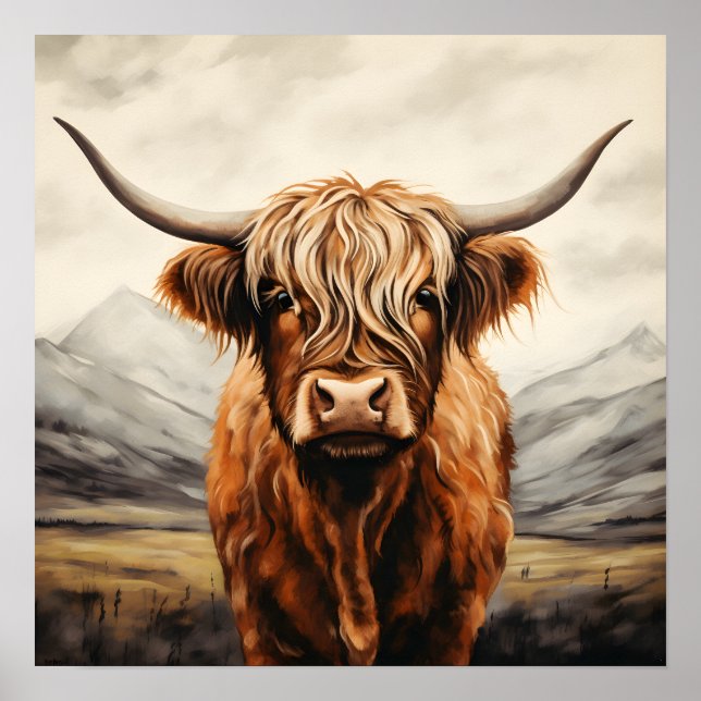 Highland Cow Wall Art  (Front)