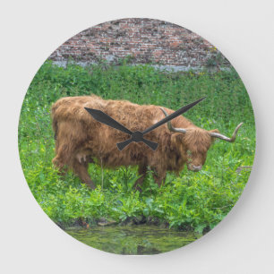 Highland cow wall clock