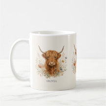 Highland Cow Watercolor Personalised