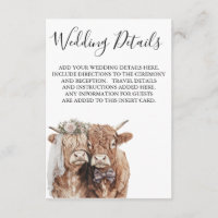 Highland Cow Wedding Details Information