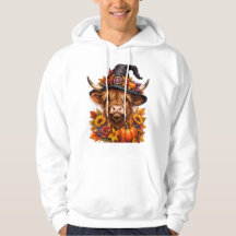 Highland Cow Witch Hat Halloween Pumpkins