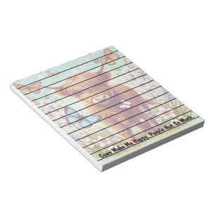 Highland Cow with Butterflies and Spring Flowers Notepad