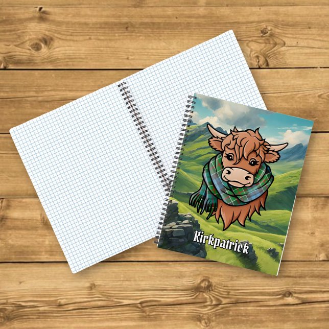 Highland Cow with Kirkpatrick Tartan Scarf Notebook (Creator Uploaded)