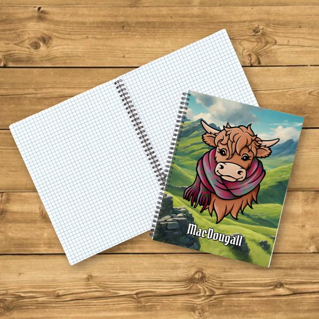 Highland Cow with MacDougall Tartan Scarf Notebook (Creator Uploaded)