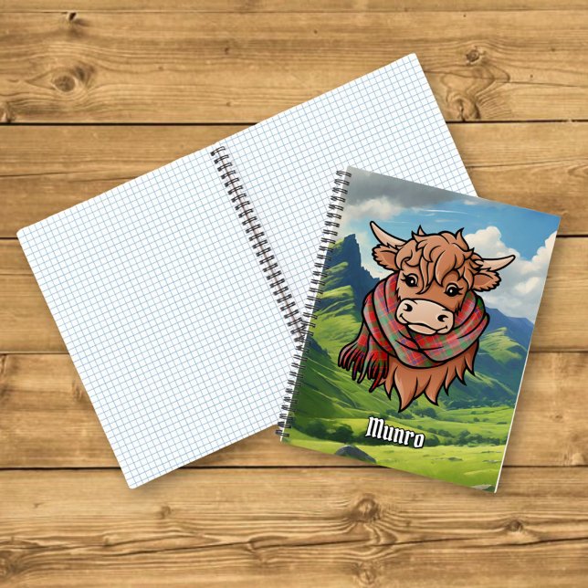 Highland Cow with Munro Tartan Scarf Notebook (Creator Uploaded)